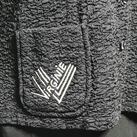 Vintage Virginie Paris Jet Black Boucle Jacket (M/12/14) - Picture 4 of 10